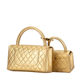 シャネル マトラッセ ココマーク 親子バッグ ハンドバッグ ゴールド ラムスキン レディース CHANEL 【中古】